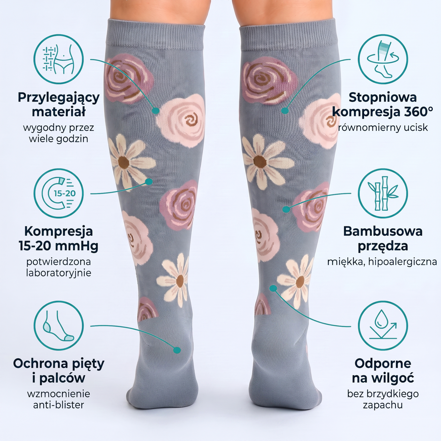Skarpety kompresyjne Soxee™ — Vintage Flowers