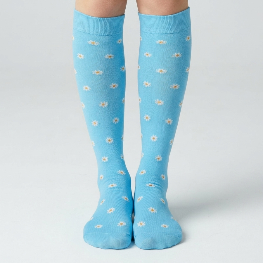 Skarpety kompresyjne Soxee™ — Blue Daisy / S/M
